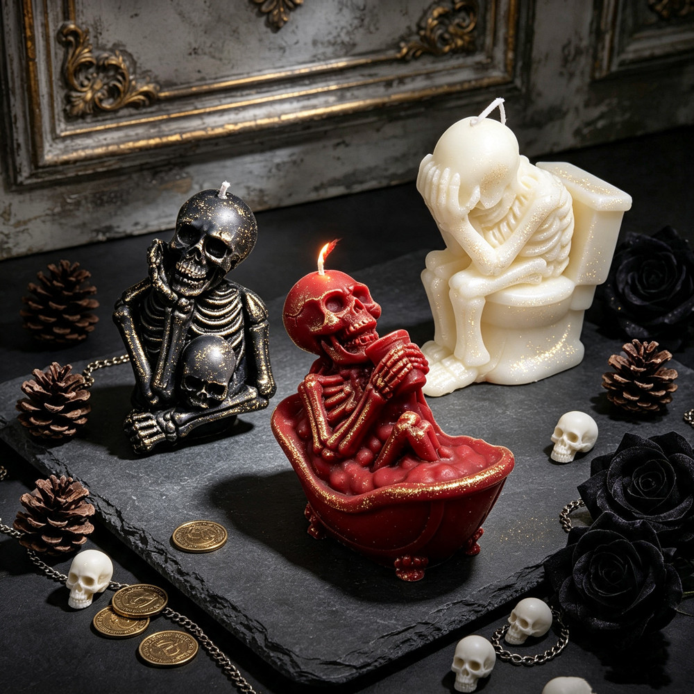 Soap Making Additives - 3D Realistic Skull Skeleton with Toilet