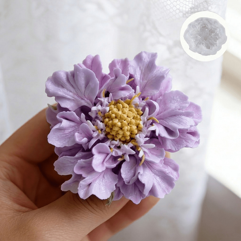 Soap Making Molds - 1 Dreamy Blue Potted Flower Silicone