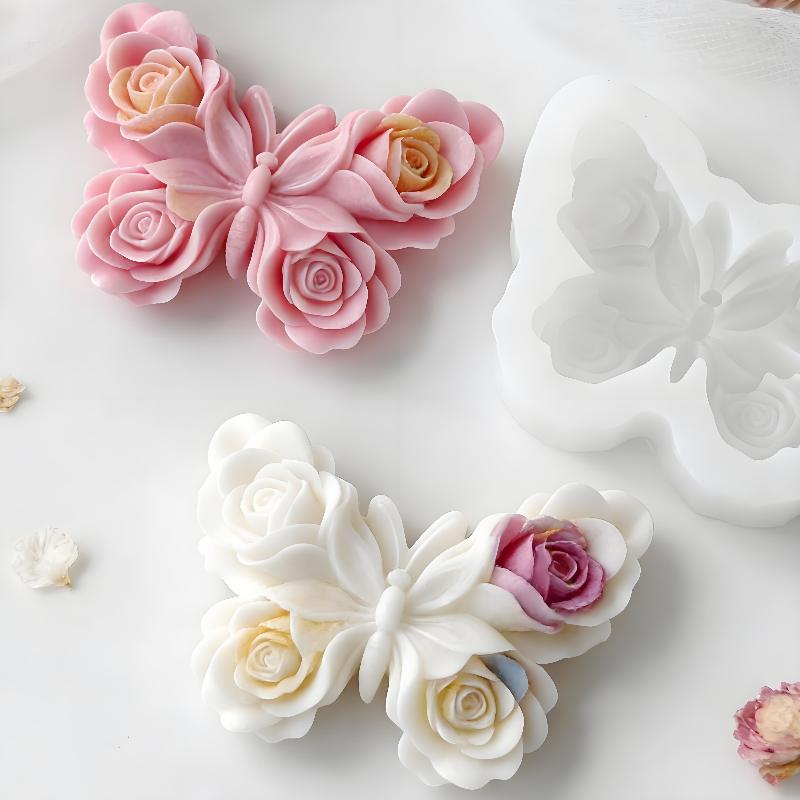 Soap Making Molds - DIY Rose Butterfly Form Silicone Mold