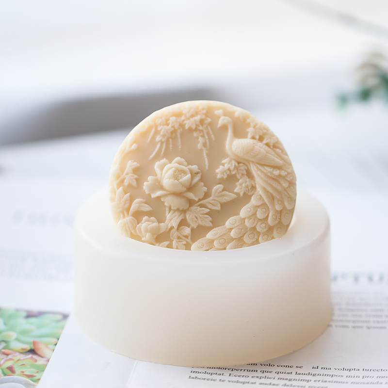 Soap Making Lye - Peacock Flower Pattern Silicone Soap Mold
