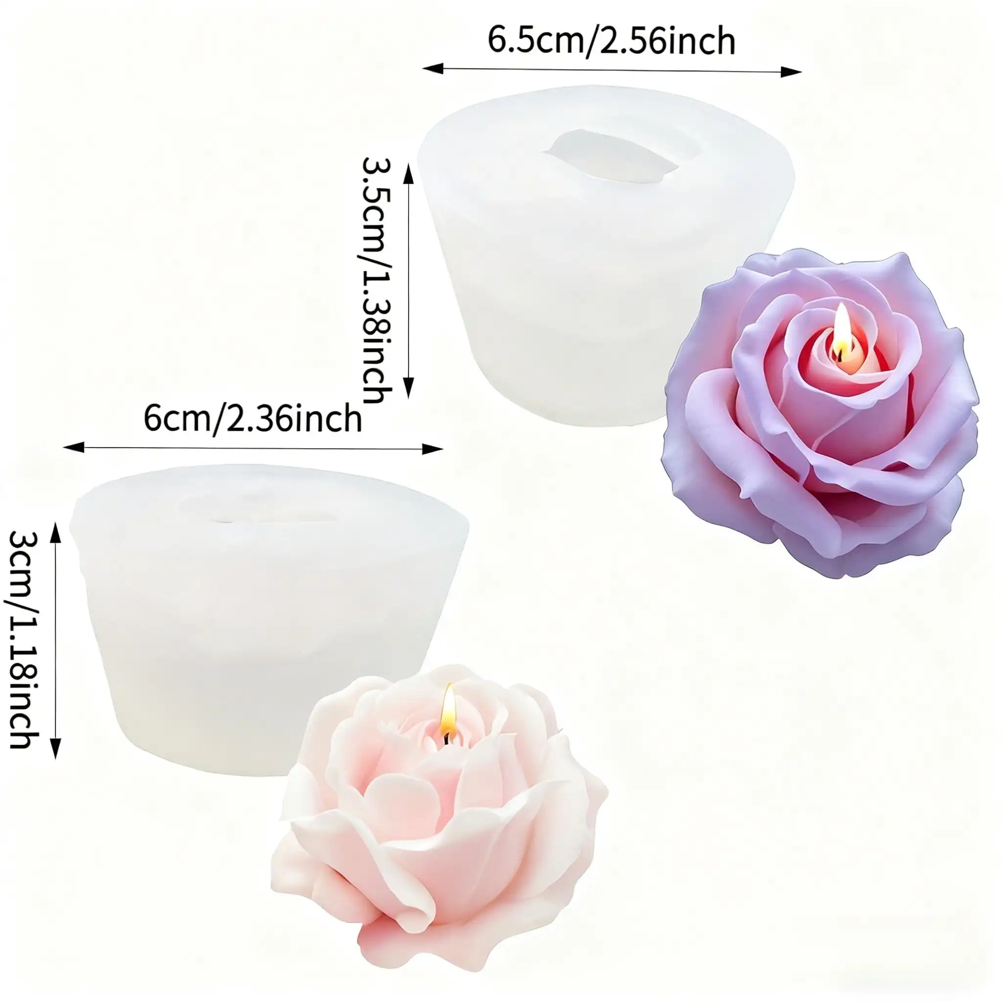 2-Piece Romantic 3D Rose Silic - Soap Making Additives ulasan dan harga