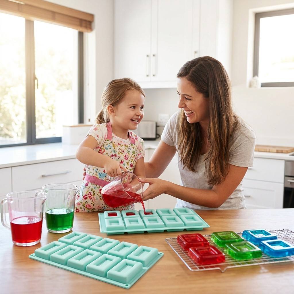 Non-stick 10-Hole Rectangle Si - Soap Making Jelly ulasan dan harga