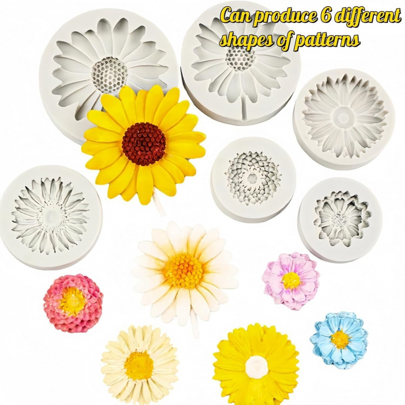 6 Pieces，Sunflower Daisy Silic - Soap Making Molds ulasan dan harga