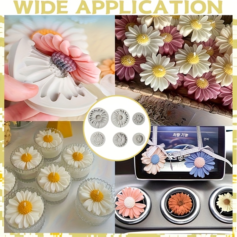 6 Pieces，Sunflower Daisy Silic - Soap Making Molds ulasan dan harga