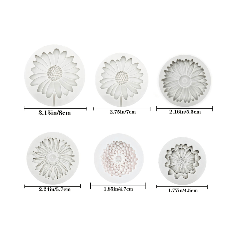 6 Pieces，Sunflower Daisy Silic - Soap Making Molds ulasan dan harga
