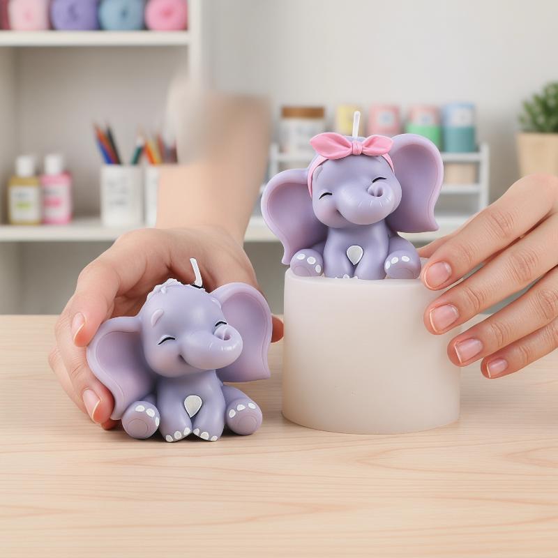 Cute 3D Elephant Silicone Cand - Soap Making Lye ulasan dan harga