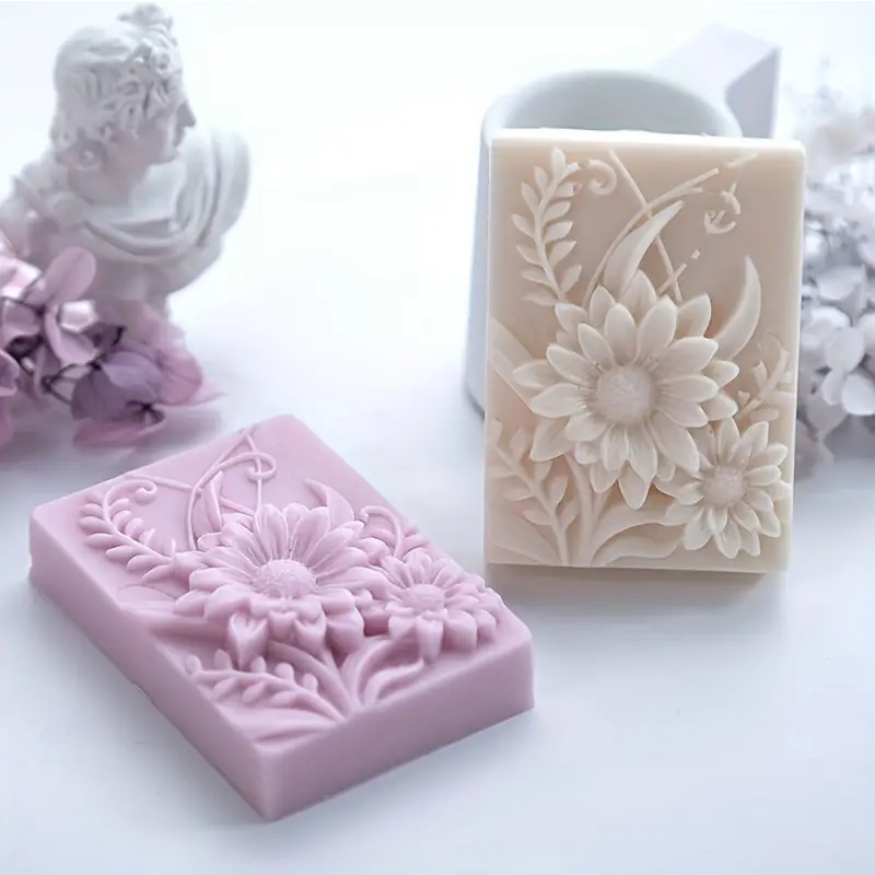 3D Flower Square Soap Silicone - Soap Making Additives ulasan dan harga