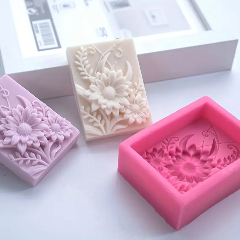 3D Flower Square Soap Silicone - Soap Making Additives ulasan dan harga