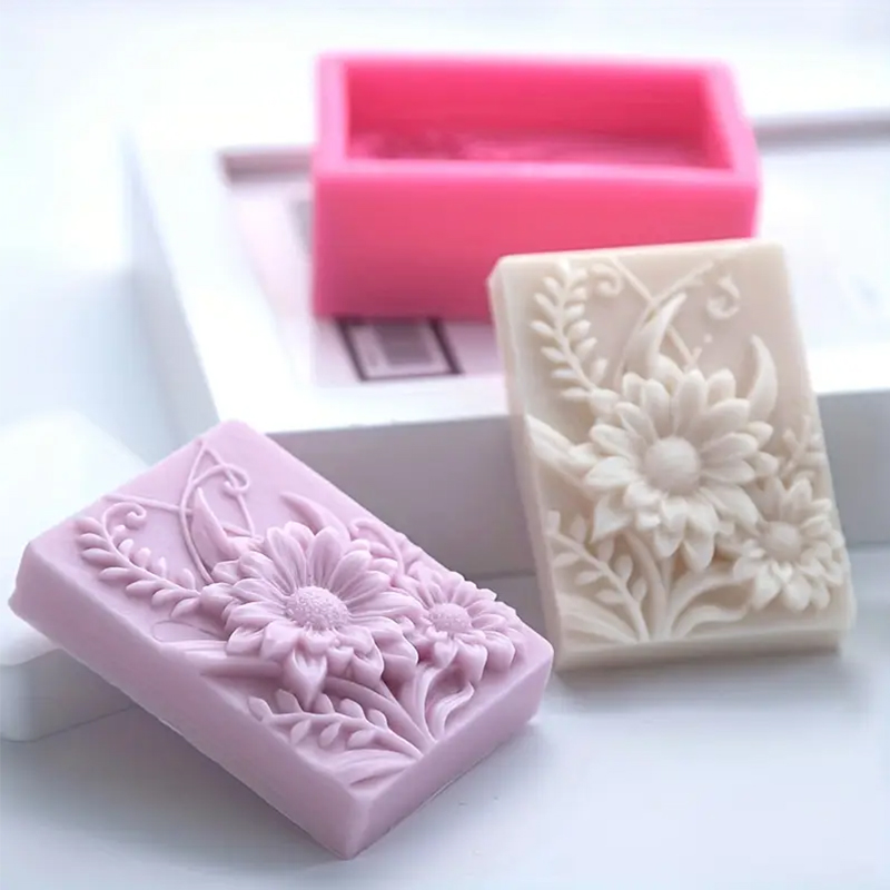 3D Flower Square Soap Silicone - Soap Making Additives ulasan dan harga