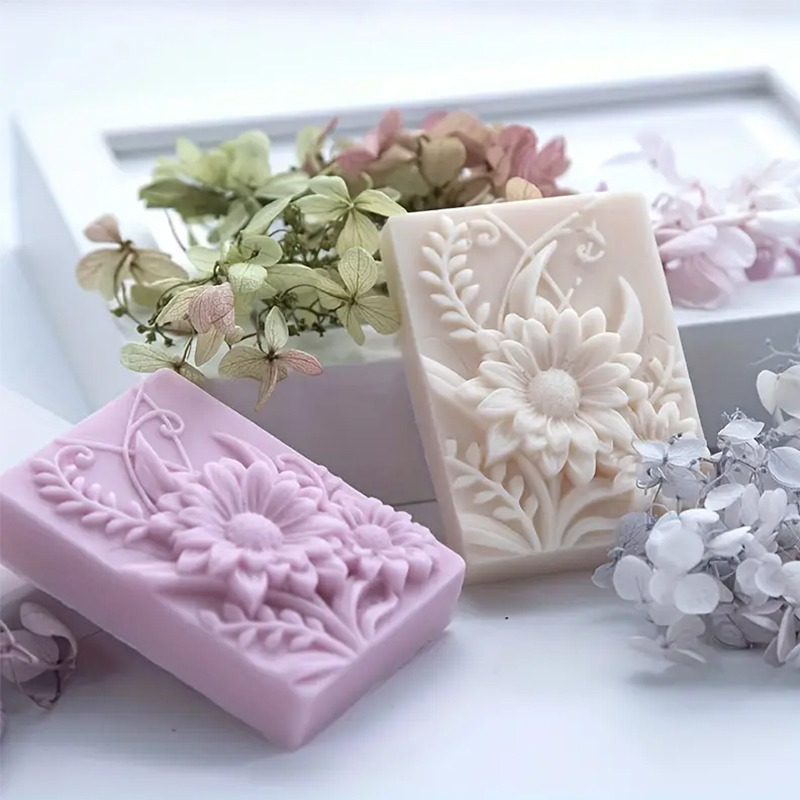 3D Flower Square Soap Silicone - Soap Making Additives ulasan dan harga