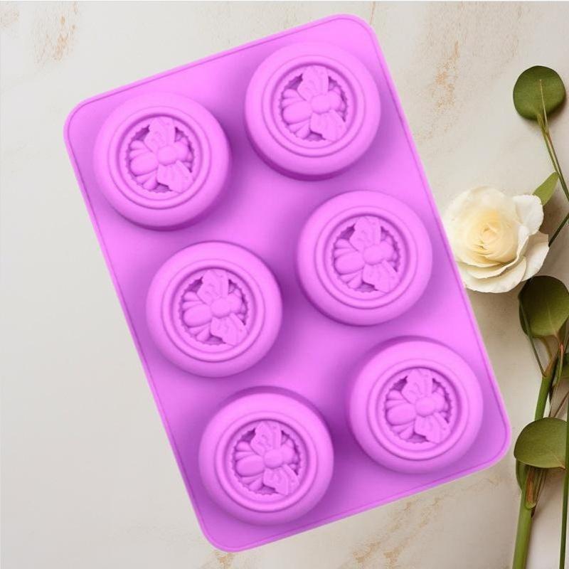 NEW 6 Holes Round Bees Pattern - Soap Making Additives ulasan dan harga