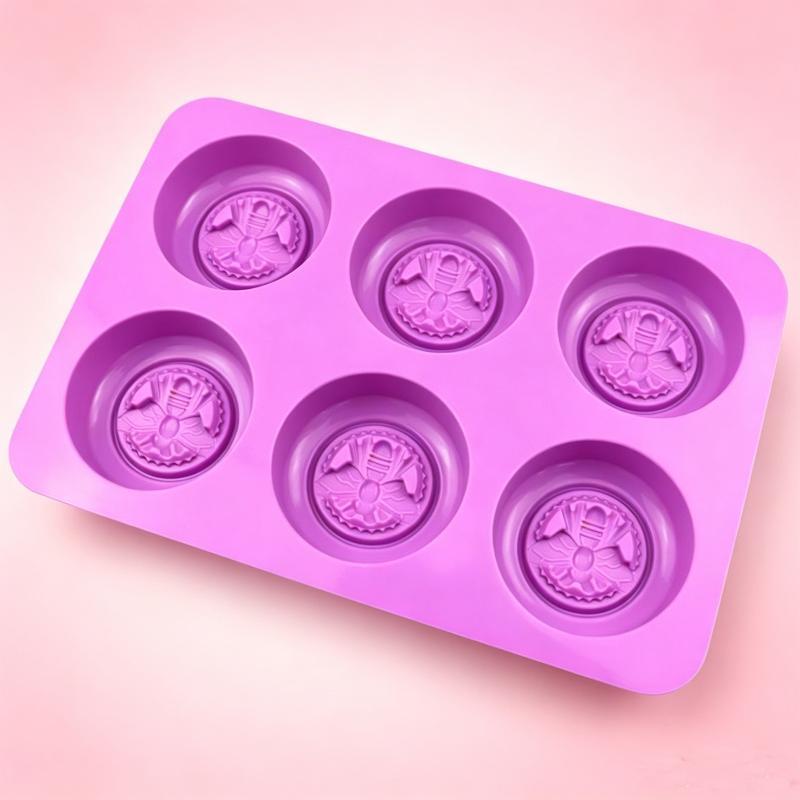 NEW 6 Holes Round Bees Pattern - Soap Making Additives ulasan dan harga