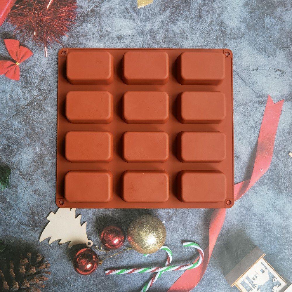 12 Cavity Square Silicone Soap - Soap Making Lye ulasan dan harga