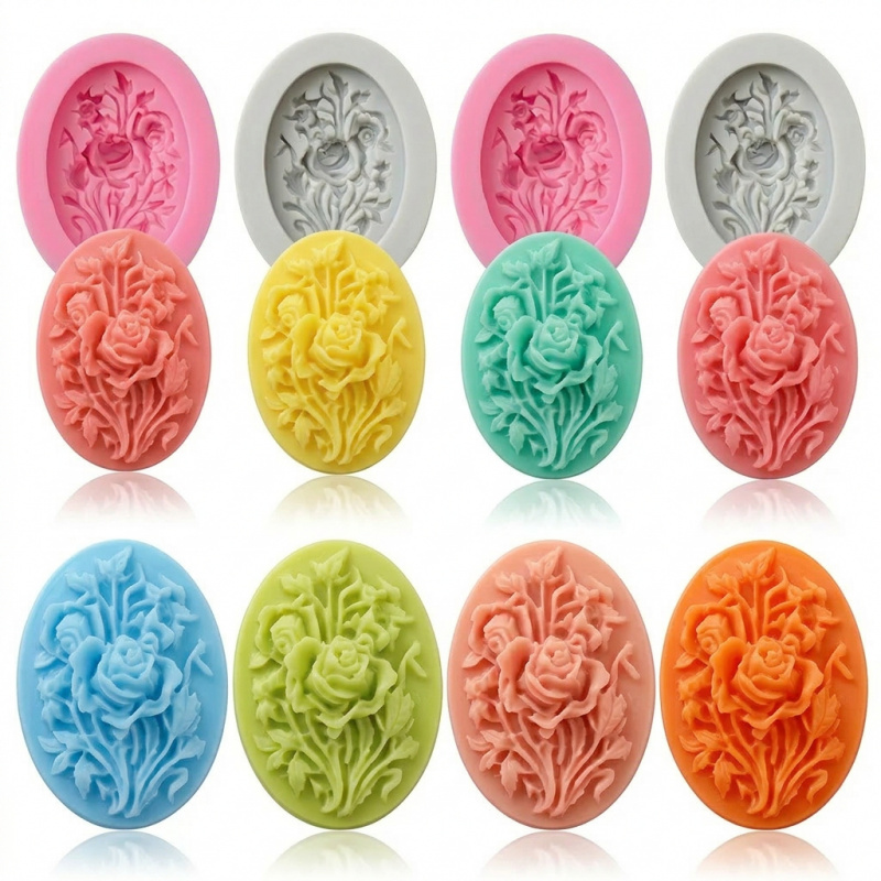 4 Silicone mold with flower sh - Soap Making Molds ulasan dan harga