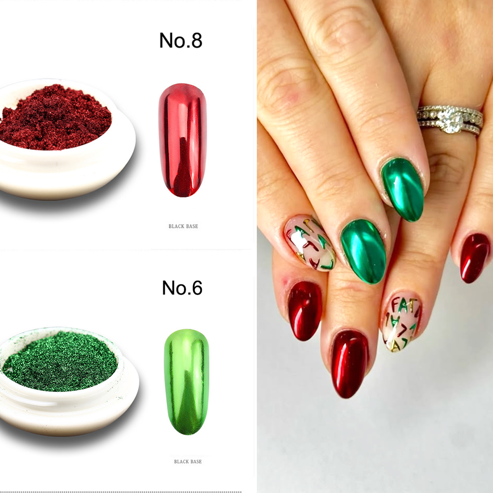 2BOX/Set Red Green Chrome Mirr - Mica Powder Colorant ulasan dan harga
